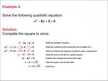 Math Example--Quadratics--Completing the Square: Example 4