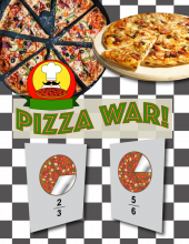 Fractions Math Game, Pizza War!