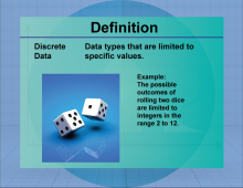 Definition--Measures of Central Tendency--Discrete Data
