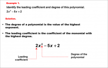 Math Example--Polynomial Concepts--Degree of a Polynomial: Example 1