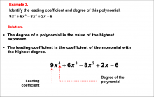 Math Example--Polynomial Concepts--Degree of a Polynomial: Example 3