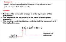 Math Example--Polynomial Concepts--Degree of a Polynomial: Example 5