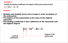 Math Example--Polynomial Concepts--Degree of a Polynomial: Example 7