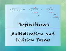 Interactive: Basic Multiplication and Division Vocabulary, Part 2