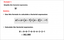 Math Example--Combinatorics--Factorial Expressions: Example 7