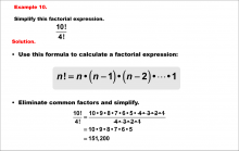 Math Example--Combinatorics--Factorial Expressions: Example 10