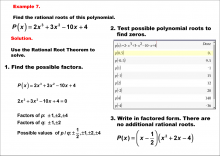Math Example--Polynomial Concepts-- Rational Root Theorem: Example 7