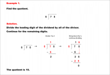 Math Example--Arithmetic--Long Division--Example 1