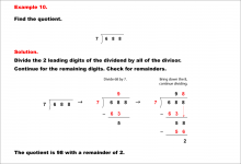 Math Example--Arithmetic--Long Division--Example 10