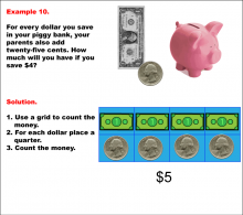 Math Example--Math of Money--Piggy Bank Math: Example 10