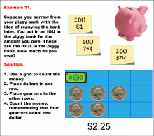 Math Example--Math of Money--Piggy Bank Math: Example 11