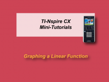 VIDEO: TI-Nspire CX Mini-Tutorial: Graphs of Linear Functions