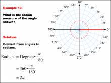 Math Example--Angle Concepts--Radian Measure--Example 10