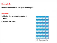 Math Example--Area and Perimeter--Rectangle Area with Tiles--Example 5