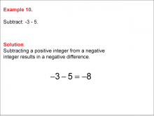 Math Example--Numerical Expressions--Subtracting Two Integers: Example 10