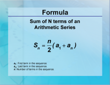 Formulas--Sum of an Arithmetic Series of N Terms