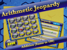 Interactive Math Game--Arithmetic Jeopardy, Sums to 100