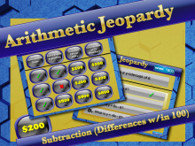 Interactive Math Game--Arithmetic Jeopardy, Subtraction