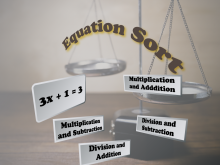 Interactive Math Game, Equation Sort 3
