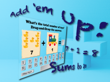 Interactive Math Game, Add 'Em Up! (Sums to 20)