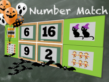 Interactive Math Game--Number Match Game--Halloween Edition