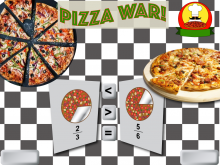 Interactive Math Game: Fractions: Pizza War!