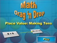 Interactive Math Game--DragNDrop Math--Arithmetic--Place Value: Making 10's