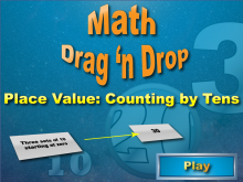 Interactive Math Game--DragNDrop Math--Arithmetic--Place Value: Counting by 10's