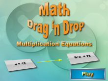 Interactive Math Game--DragNDrop Math--Multiplication Equations