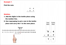 Math Example--Decimal Concepts--Adding Decimals to the Tenths (With Regrouping)--Example 7