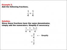Math Example: Fraction Operations--Adding Fractions: Example 2
