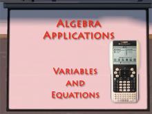 VIDEO: Algebra Applications: Variables and Equations