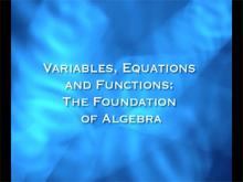 VIDEO: Algebra Nspirations: Variables and Equations