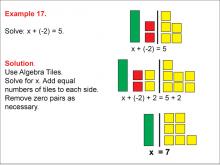 Math Example: Algebra Tiles: Example 17
