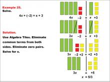 Math Example: Algebra Tiles: Example 25