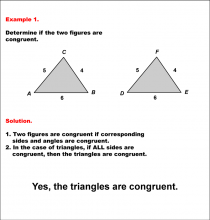 Math Example--Geometric Shapes--Analyzing Congruent Shapes--Example 1