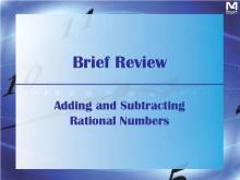 VIDEO: Brief Review: Adding and Subtracting Rational Numbers