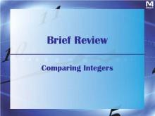 VIDEO: Brief Review: Comparing Integers