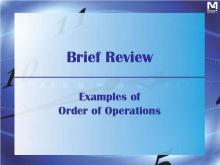 VIDEO: Brief Review: Examples of Order of Operations