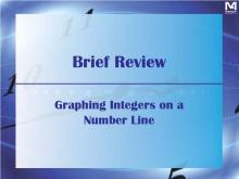 VIDEO, Brief Review, Graphing Integers on a Number Line