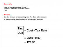Math Example--Math of Money--Calculating Tax--Example 3