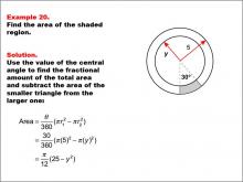 Math Example--Area and Perimeter--Circular Area and Circumference: Example 20