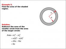 Math Example--Area and Perimeter--Circular Area and Circumference: Example 5