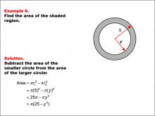 Math Example--Area and Perimeter--Circular Area and Circumference: Example 6