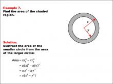 Math Example--Area and Perimeter--Circular Area and Circumference: Example 7