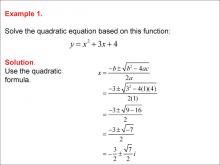 Math Example--Quadratics--Complex Roots of Quadratics--Example 1