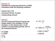 Math Example--Math of Money--Compound Interest: Example 13