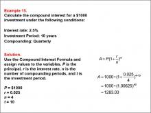 Math Example--Math of Money--Compound Interest: Example 15