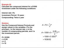 Math Example--Math of Money--Compound Interest: Example 20