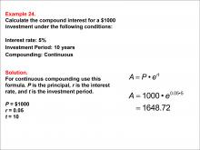 Math Example--Math of Money--Compound Interest: Example 24